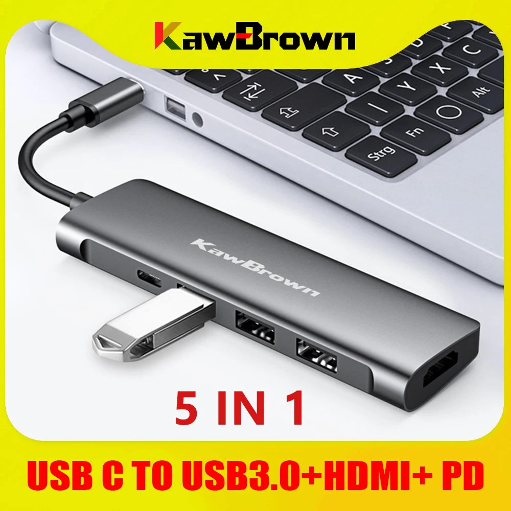 Док станция USB Type C на 3 0/HDMI 4K/PD 5 в 1|Док-станции для ноутбуков| |