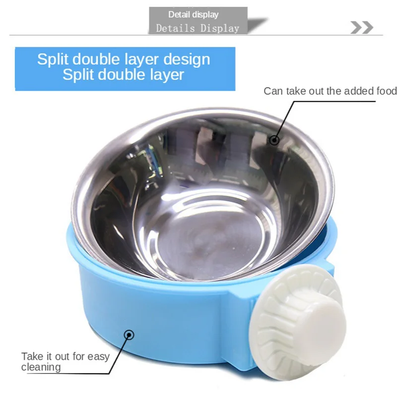 Подвесная миска для домашних животных кормушка собак питьевая из нержавеющей