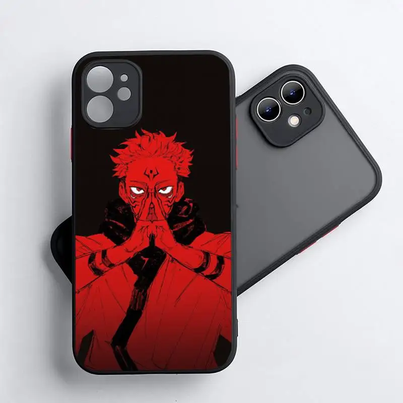 

Anime Jujutsu Kaisen Phone Case Matte Transparent for iPhone 7 8 11 12 s mini pro X XS XR MAX Plus coque Funda Shell