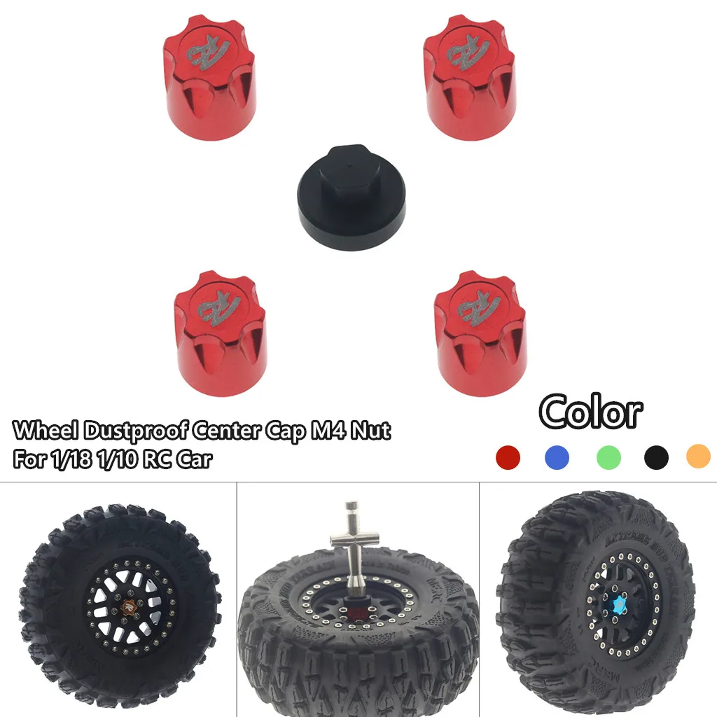4 шт. колеса пылезащитный центральный колпачок M4 гайка для 1/18 1/10 TRX SCX10 D90 MST RC
