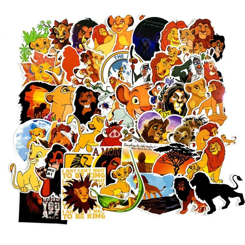 

50 pcs Disney stickers the lion King Not repeating waterproof cartoon stickers toy luggage guitar personality graffiti sticker