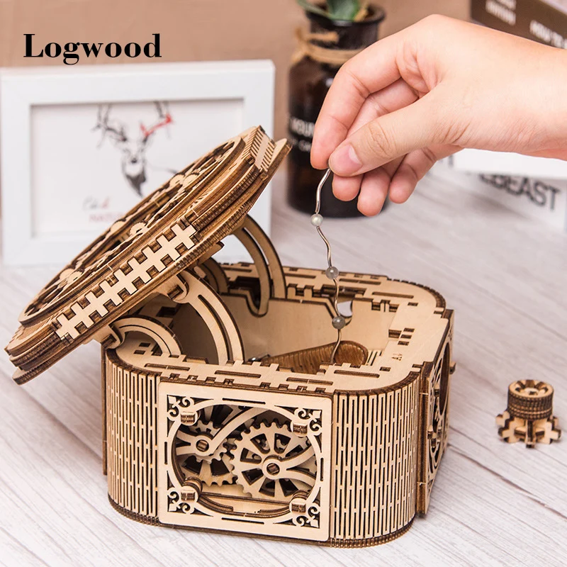

Деревянная сборная шкатулка для драгоценностей, 3D