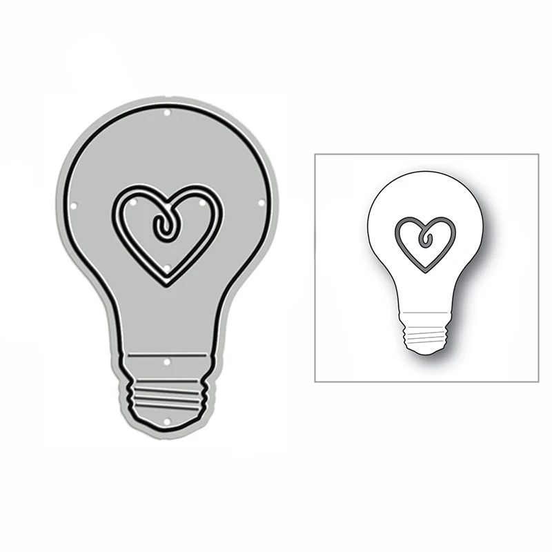 

New Love Heart Light Bulb Craft Mold 2020 Metal Cutting Dies for DIY Scrapbooking and Card Making Decorative Embossing No Stamps