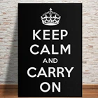 Картина на холсте Keep Calm and Carry On, черно-красный вдохновляющий плакат и принты, Настенная роспись для гостиной, картины, Декор