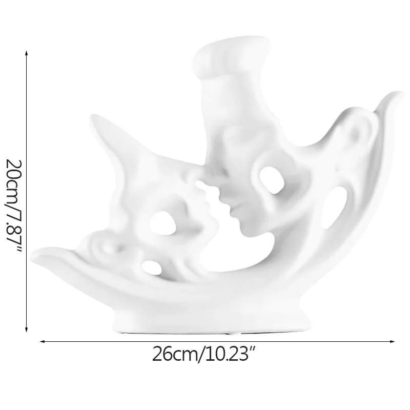 

Abstract Sleeping Beauty Ceramic White Black Kissing Couple Ornaments Living Room Table Display Lover Figurines Home Furnishing