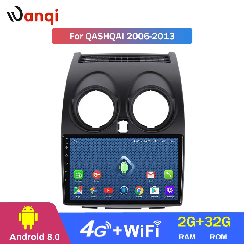 Wanqi Подходит для Nissan Qashqai 2006 2013 9 дюймов HD экран автомобильный DVD GPS навигации плеер