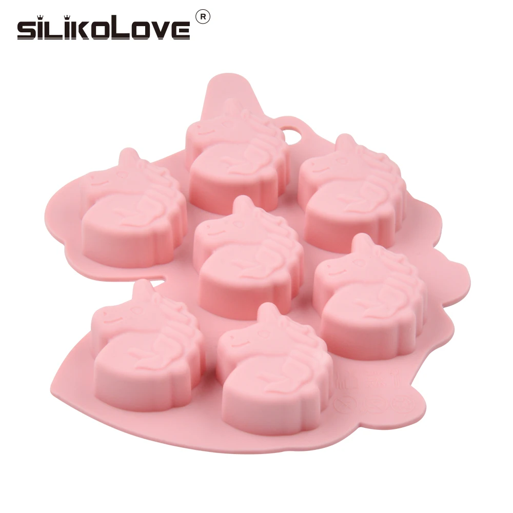 FUNBAKY мультфильм Единорог помадка шоколадная Форма 3D ледяной куб конфеты