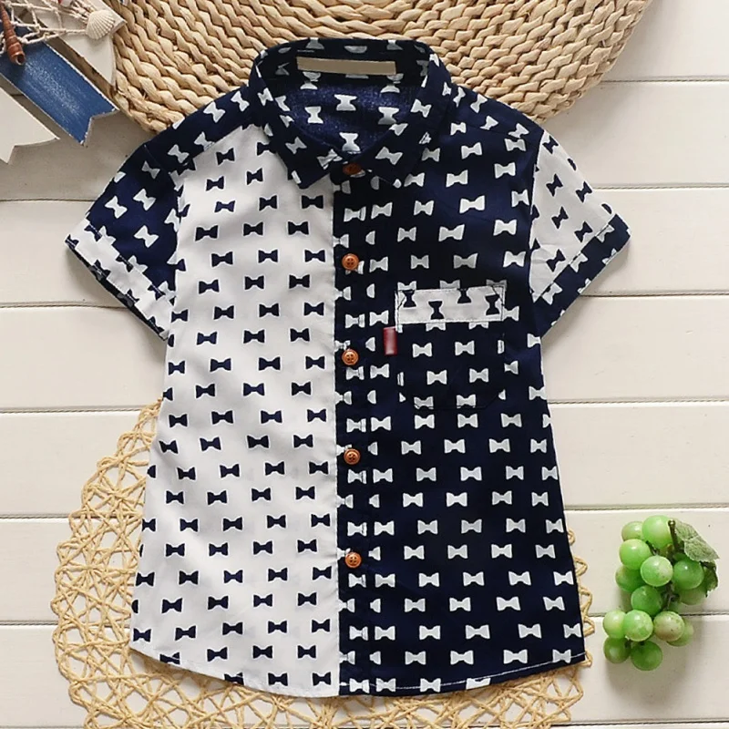 2020 одежда для маленьких мальчиков От 1 до 5 лет Детская летняя рубашка с короткими