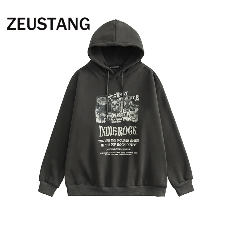 

Zeustang Fashion Hooded Sweatshirts English Print Pullover Hoodies Streetwear Long Sleeve Mens Hip Hop Casual Loose Tops