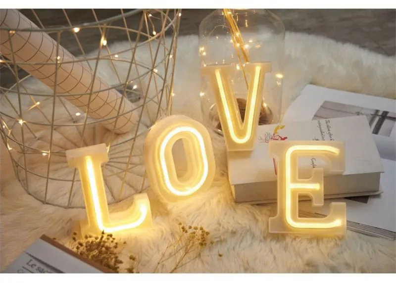 16CM Height 3D White Letters Wedding Decoration Ornaments 0-9 Numbers LED Light Indoor Wall Hanging Birthday Party Xmas Decor