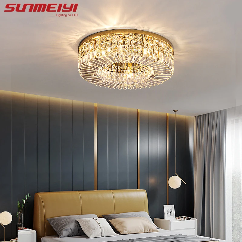 $120.02 Nordic Led Ceiling Lights Black Gold Room Lamp For Bedroom Living Room Dining Room Kitchen Crystal Ceiling Lamp Hallway Decor