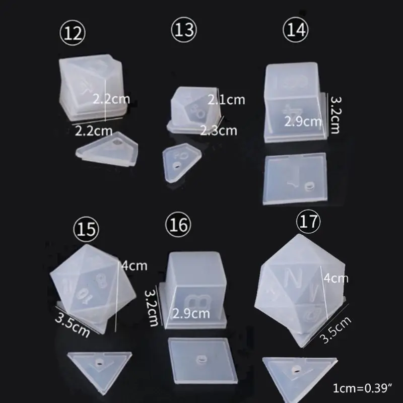 

DIY Crystal Epoxy Mold Dice Fillet Ring Digital Game Jewelry Silicone Mould