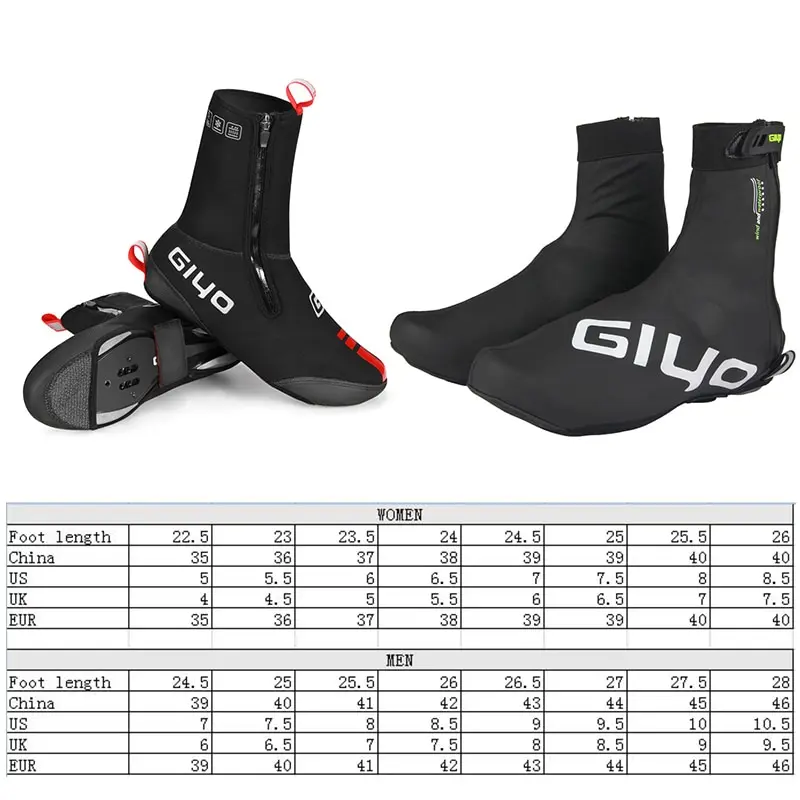 

GIYO Bicycle Shoe Covers Winter Warm Thermal Neoprene Cycling Overshoes Bike Booties Toe MTB Windproof Waterproof Lock Protector