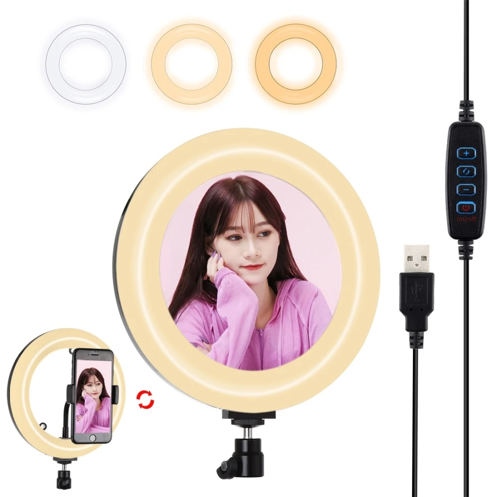 

20cm Marquee Photography Lighting Phone Ringlight Tripod Stand Photo Led Selfie Bluetooth remote Ring Light Lamp TikTok Youtube