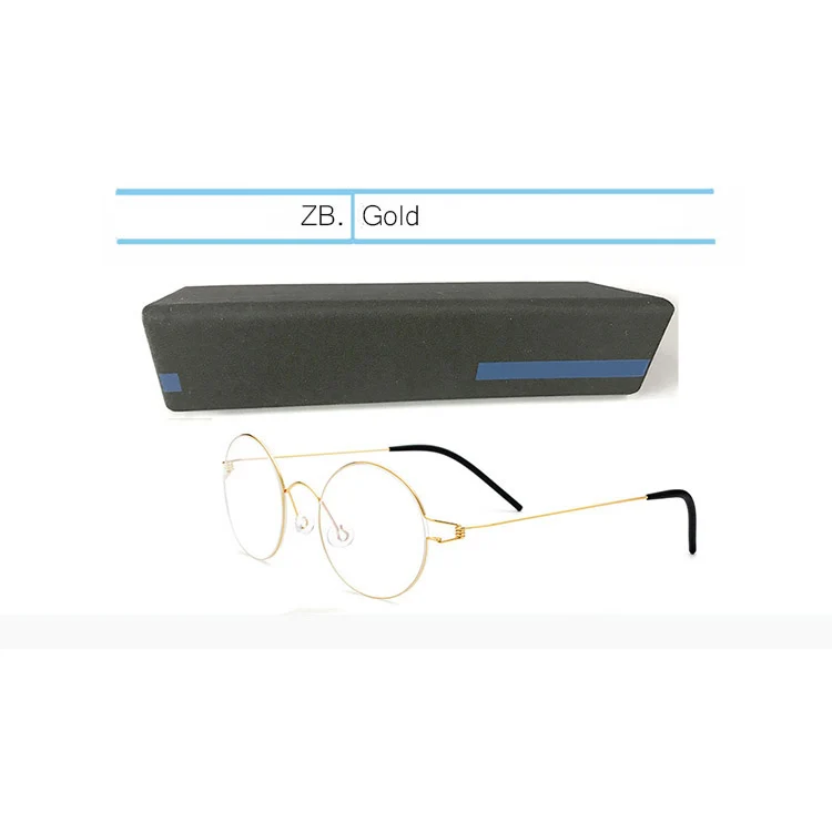 Gold-with Box IVSTA Eyewear Titanium Glasses Men 98607 with logo box Prescription Women Round Myopia Optical Frame Denmark Korean - Цвет оправы: Gold-with Box