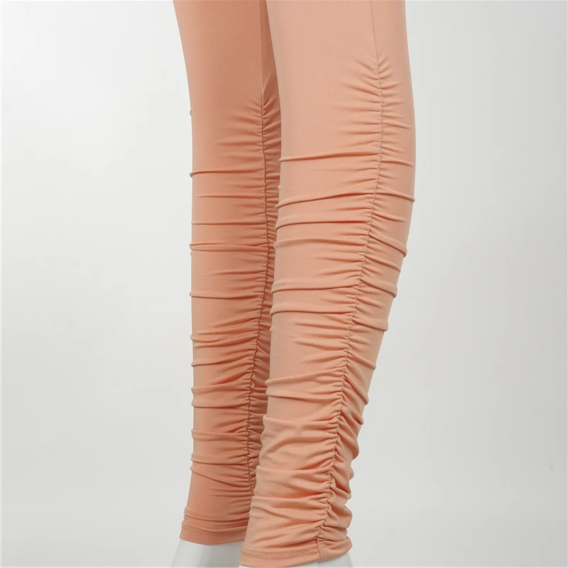 

Plugalong Pleated Stacked Jumpsuits Pants For Women Criss Cross Hollow Out Sexy Bodysuits Off Shoulder Skinny Body Tops Clubwear