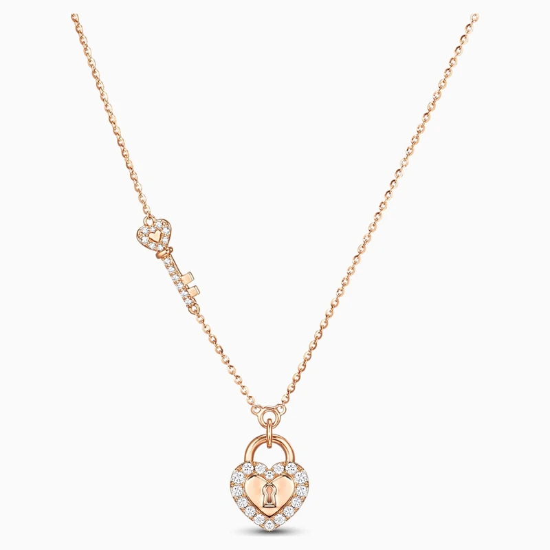 Ожерелье из розового золота в форме ключа для подруги подарок на день Святого