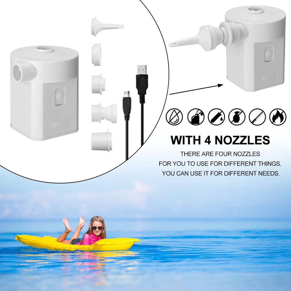 

Portable Air Pump Air Mattress Pump Quick-Fill Inflator Deflator Air Blower For Inflatable Couch Pool Floats Bed Boat Toy