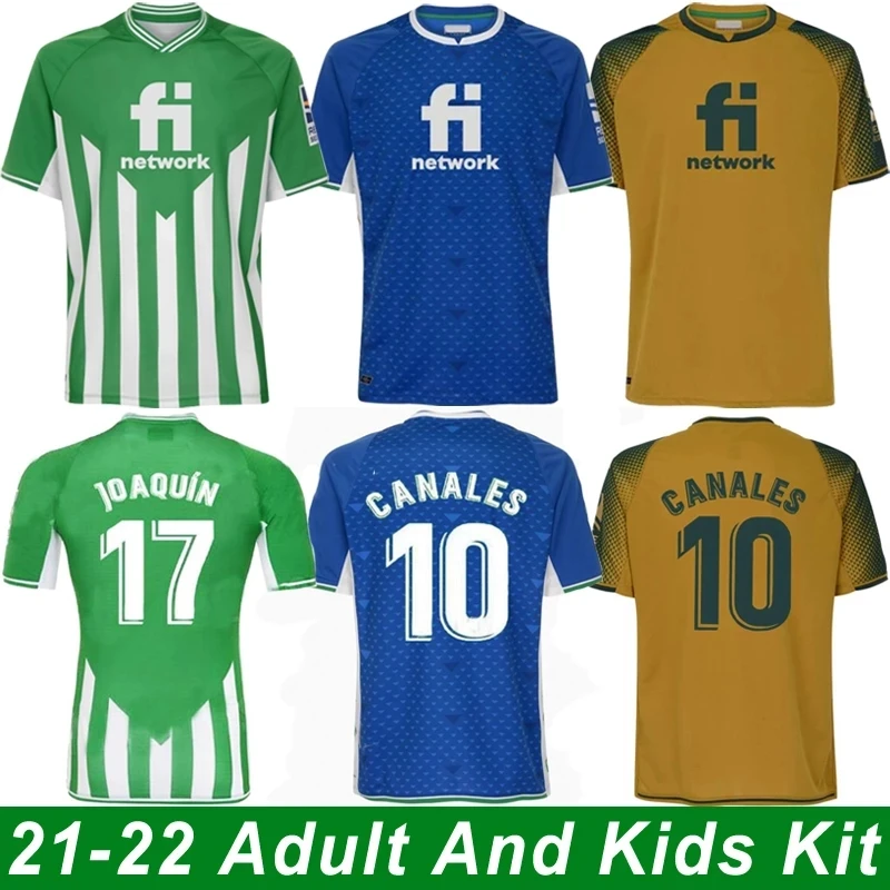 

New 2021 2022 Real Betis Jersey JOAQUIN Loren BOUDEBOUZ BARTRA A.GUARDADO channel Fekir Football Shirts Men + Kids kit