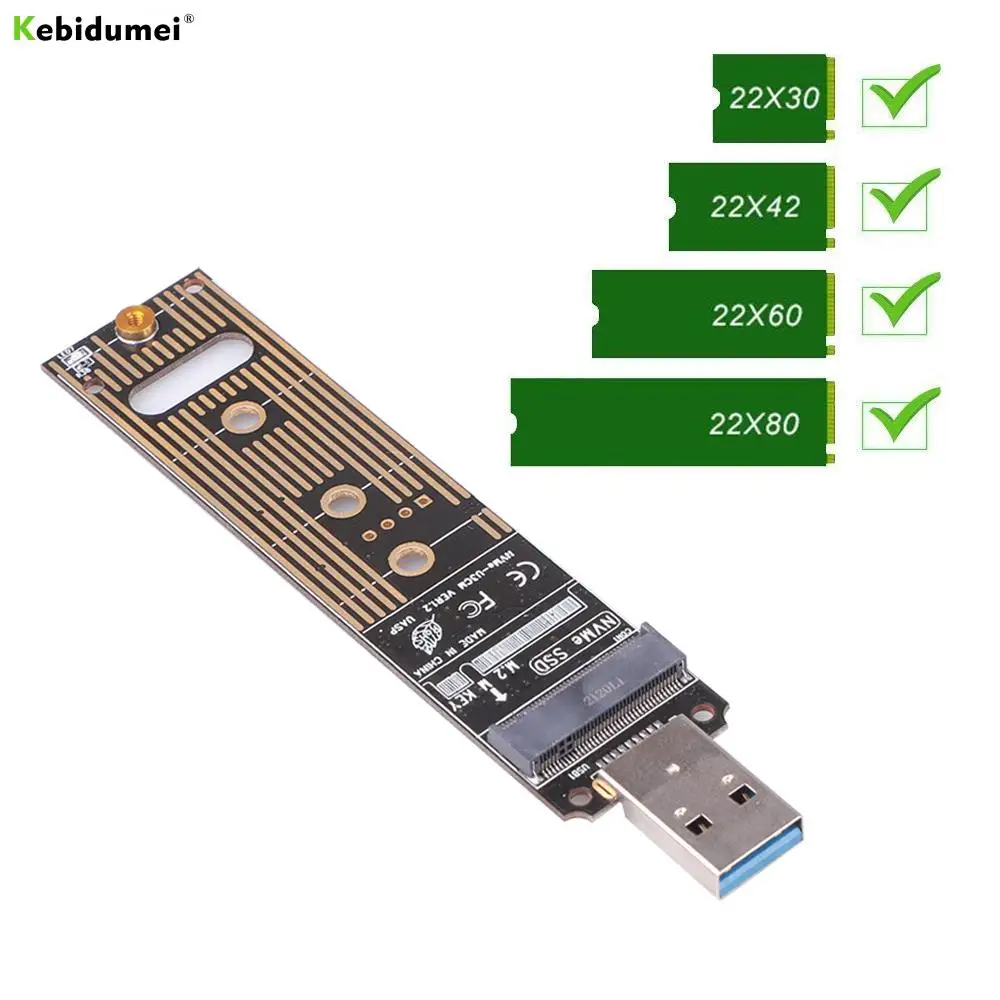 

Адаптер Kebidumei M.2 NVME USB 3,1 10 Гбит/с M-Key M.2 NGFF NVME к USB кардридеру USB 3,1 Gen 2 конвертерная карта для 2242/2260/2280