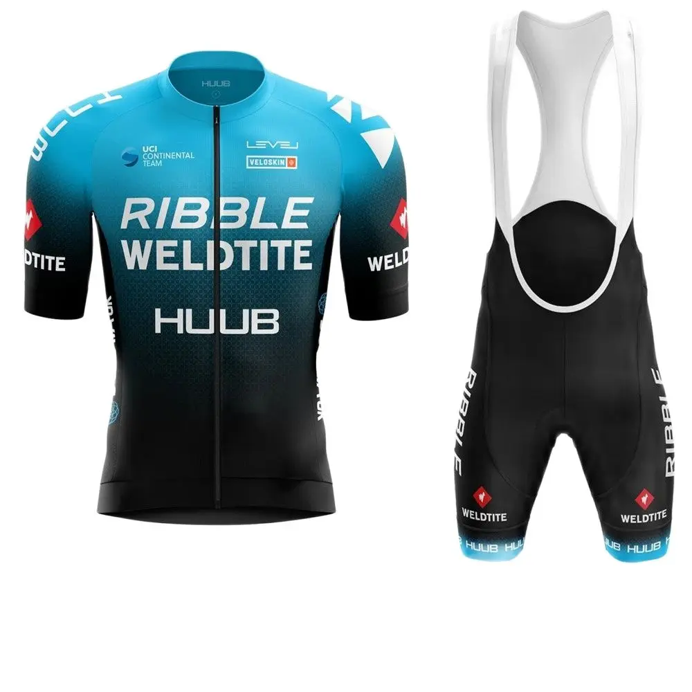 

Huub Men's Summer Cycling Short Sleeve Sportswear Set Road MTB Bicycle Quick Drying Cycling Top 20D Bib Mountain Bike Clothing