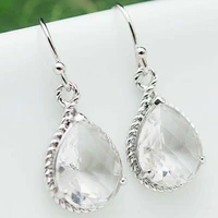fashion romantic white crystal wedding princess love earring