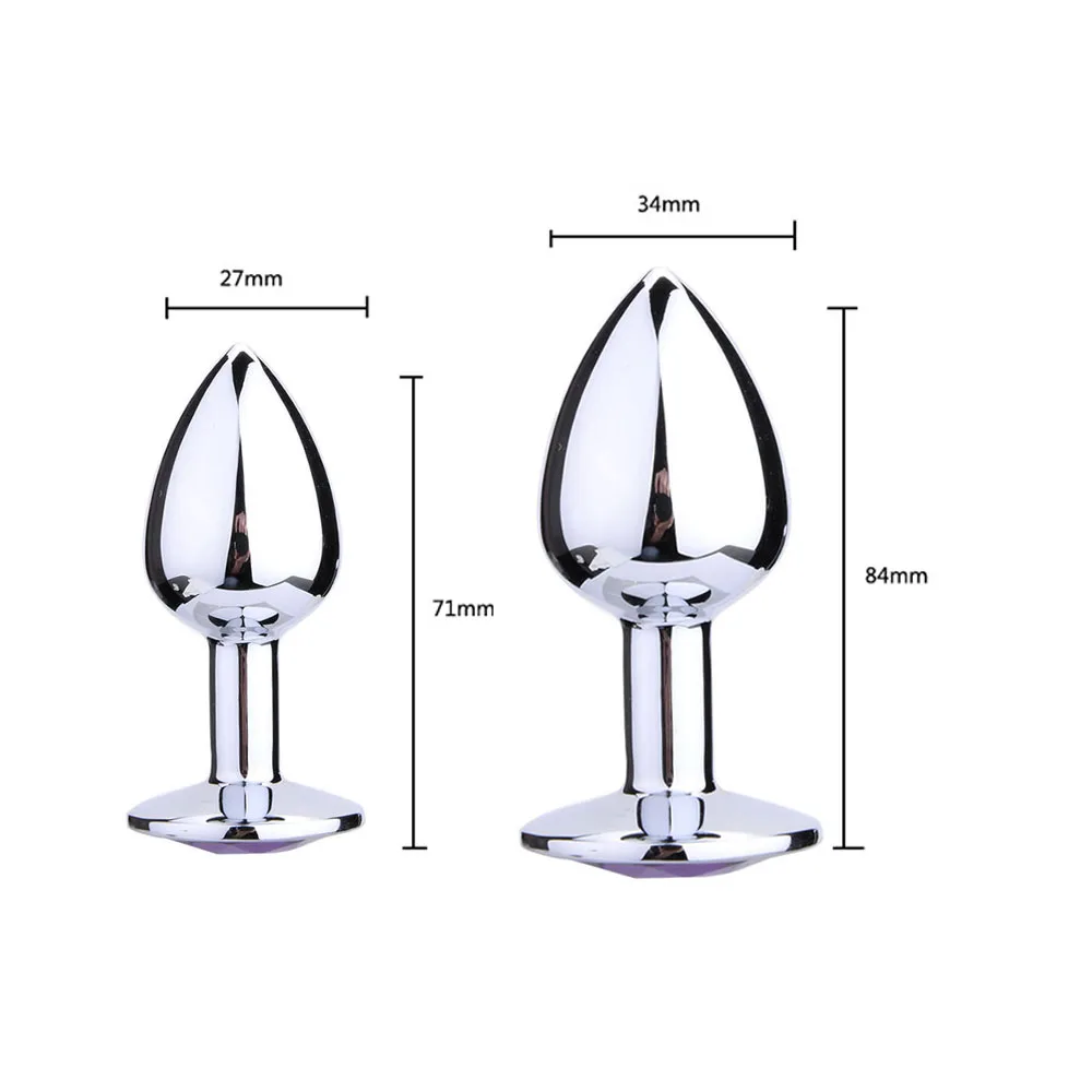 Интимная металлическая Анальная пробка с кристаллами ювелирные изделия гладкая
