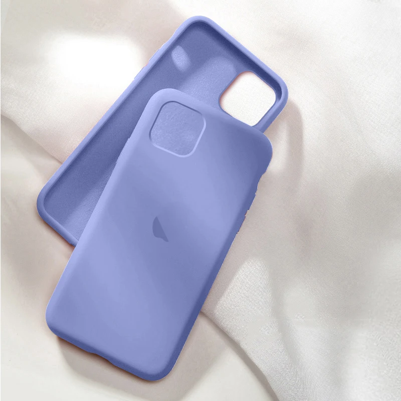 Pale purple Официальный силиконовый чехол для Apple iphone X Xs max 7 8 6 S 6 S Plus X XR с логотипом чехол для iphone 11 Pro max чехол - Цвет: Pale purple