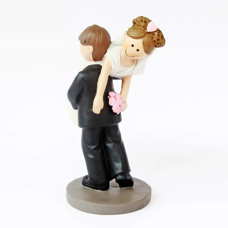 Полимерные свадебные украшения миниатюрные фигурки невесты и жениха забавные