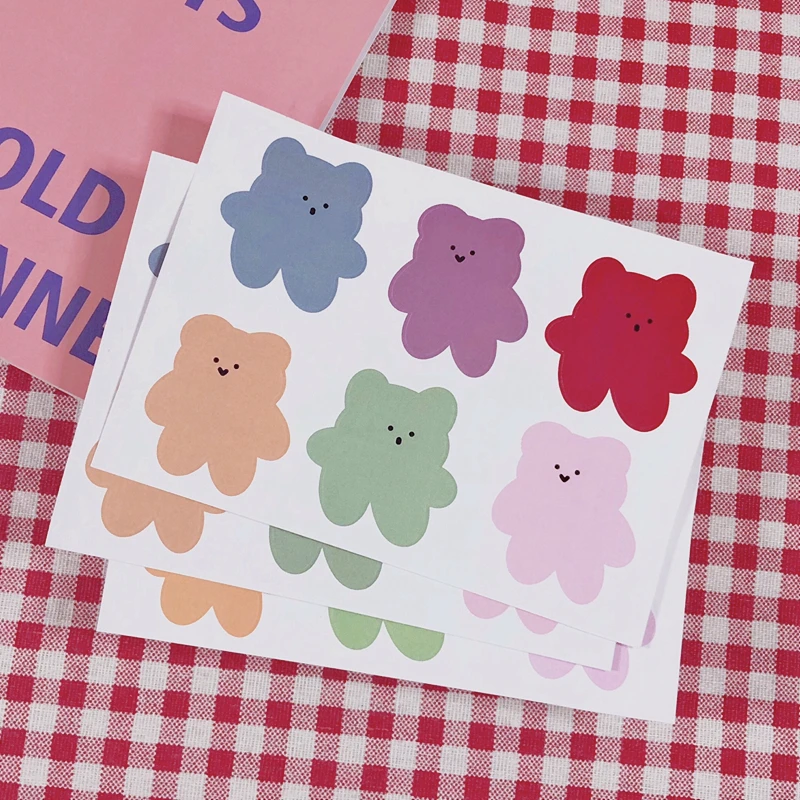 6 шт./упак. с героями мультфильмов в Корейском стиле Ins мягкие конфеты медведя