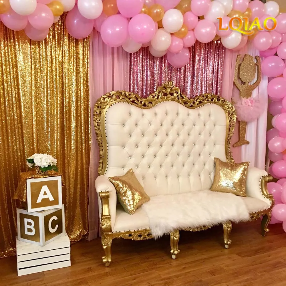 Розовый Золотой фон с блестками 10 футов x 8 Свадьба День рождения/Рождество/День