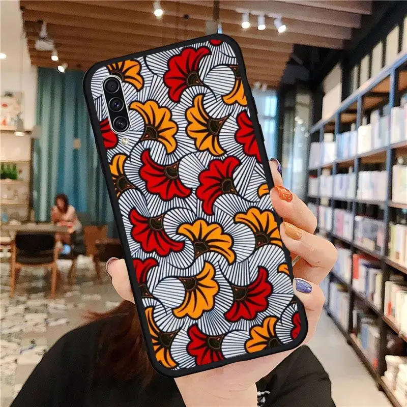 

African fabric art print Phone Case For Samsung galaxy A S note 10 7 8 9 20 30 31 40 50 51 70 71 21 s ultra plus