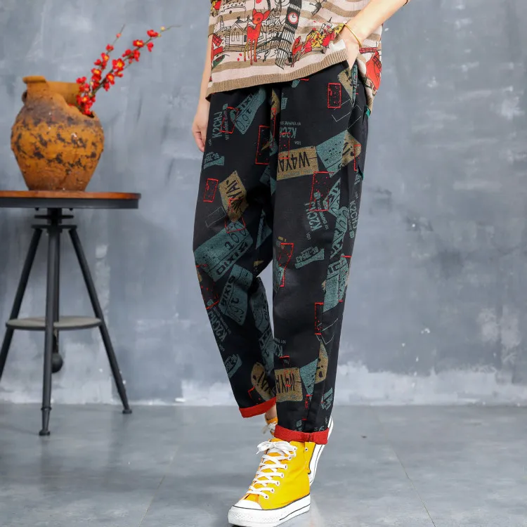 Max LuLu модные корейские женские осенние панк уличные женские эластичные брюки с принтом повседневные женские шаровары большого размера