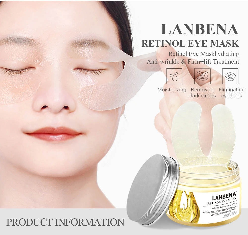 50pcs/box LANBENA Retino acid eye mask soothing and tightening reducing black circles moisturizing anti aging patch LB001 | Красота и