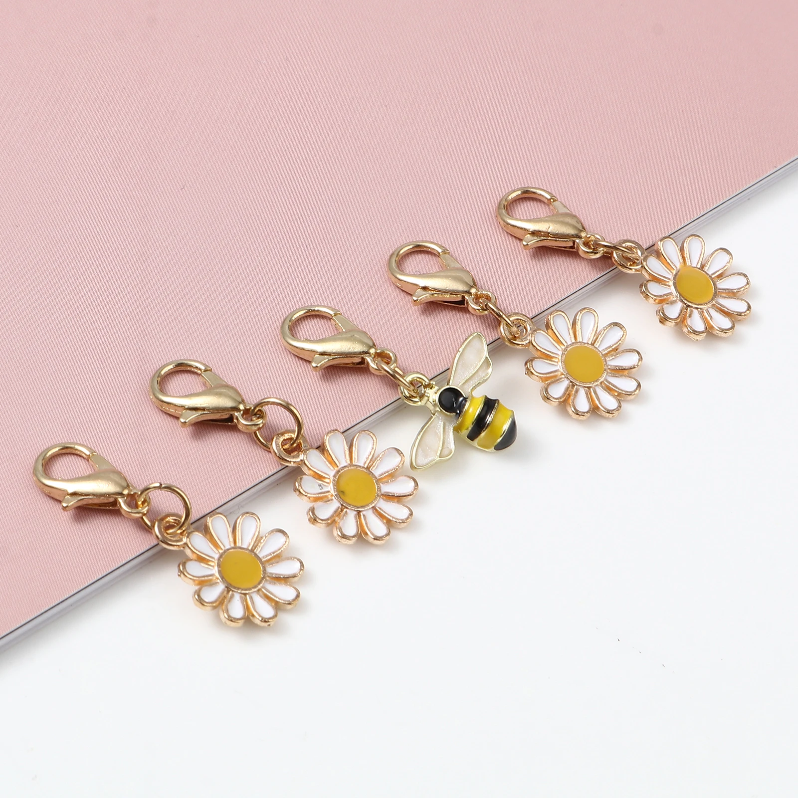 1Set Daisy Flower Enamel Knitting Stitch Markers Zinc Alloy Pendant Multicolor For Tools DIY Findings | Дом и сад