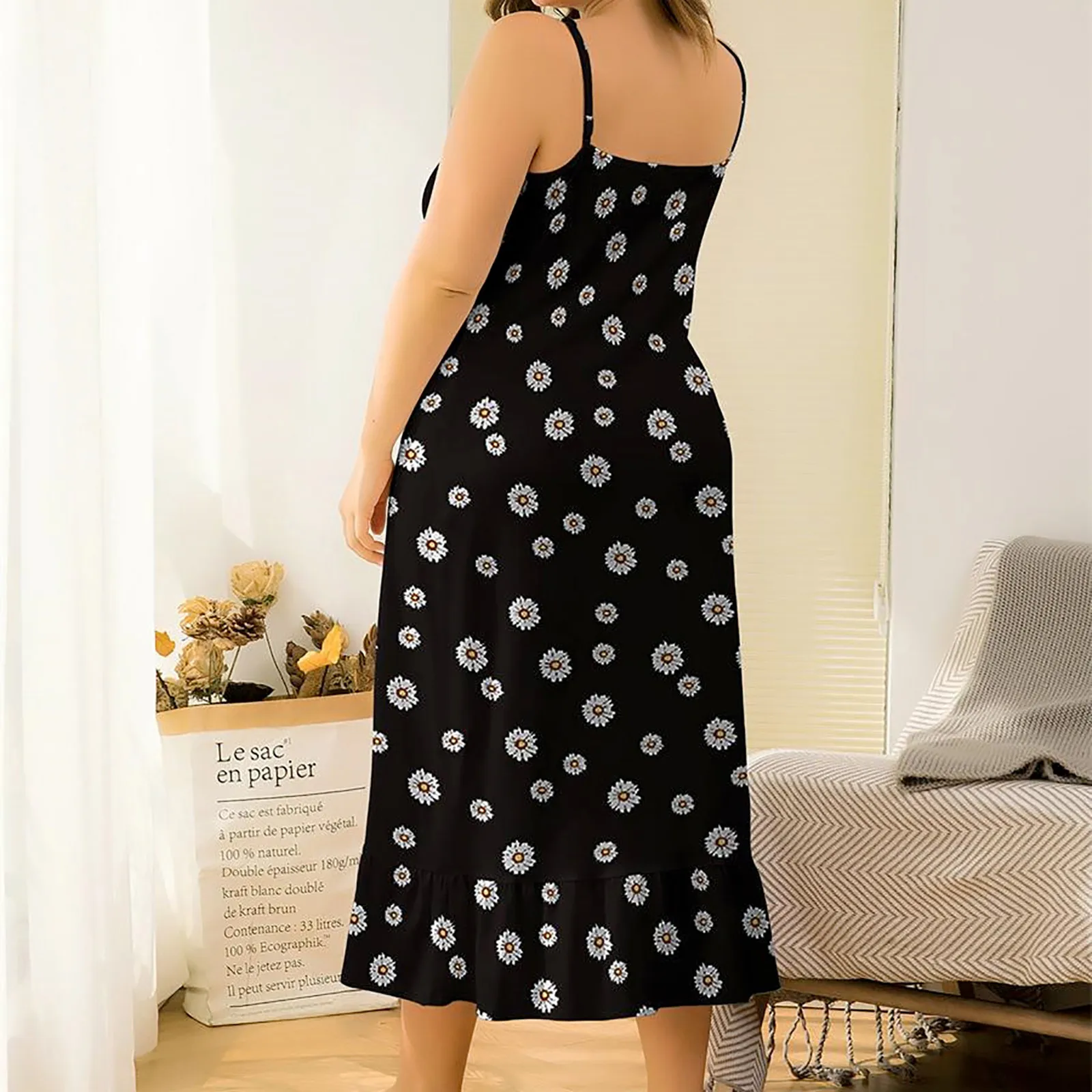 

Women's Plus Size New Printed Nightgowns Sleepwear night dress sleepwear Babydoll Nightwear silk Underwear camisola