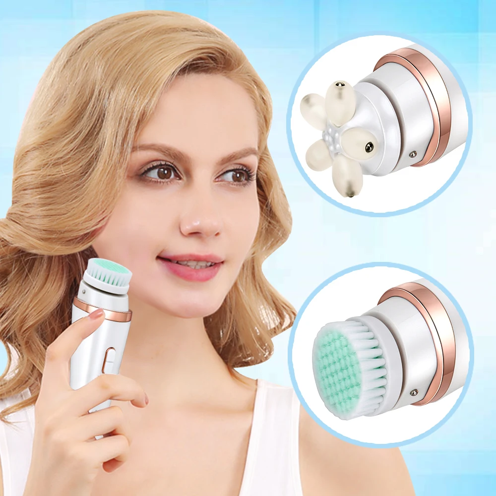 

Electric Facial Cleansing Silicone Rotating Face Brush Deep Cleaning Remove Blackhead Acne Face Skin Care Waterproof Tools
