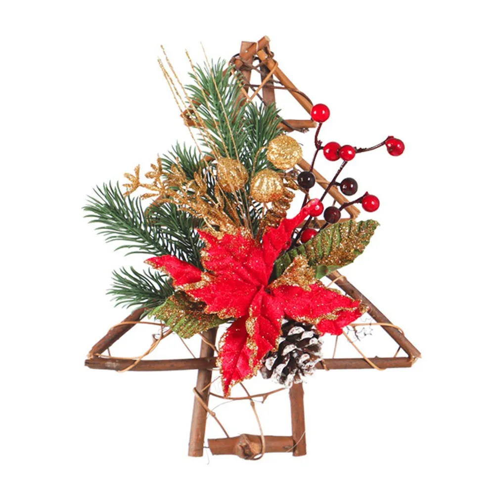 

Рождественский венок на дверь, Рождественский цветок, Рождественская елка, венок с ягодами, украшения на входную дверь, рождественские укра...