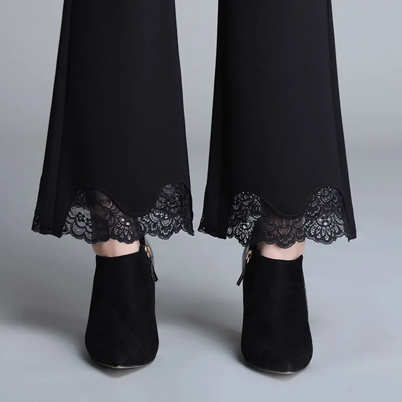

New Arrival Women Bells Bottom Pants Winter Trouser Stretch High Waist Velvet Flared Pants
