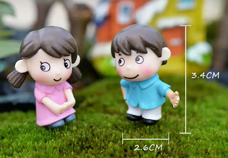 doll-1 Смола милая кукла для DIY кукольный домик аксессуары для влюбленных Пара кукольный домик украшение подарок игрушки для детей - Цвет: doll-1