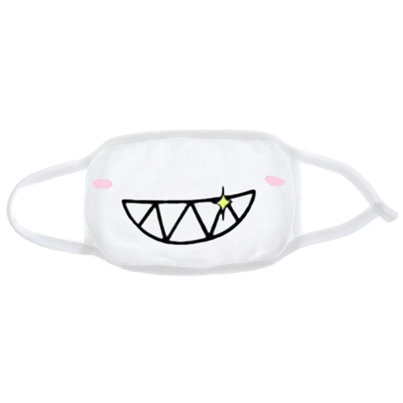 Brown Fashion Expression Mouth Mask Anime Cotton Mouth Mask Unisex Mask Mouth-muffle Dustproof Respirator Cute Anti-Dust Mouth Covers - Color: Brown