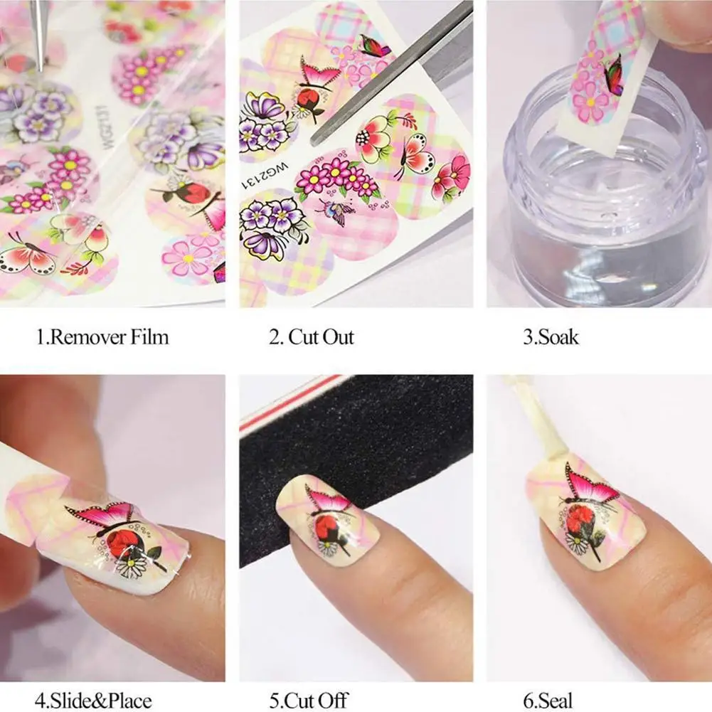 

1pc New Sunflower Nail Stickers Blossom Florals Nail Art Water Decals Transfer Foils Sliders Decorations For Manicure