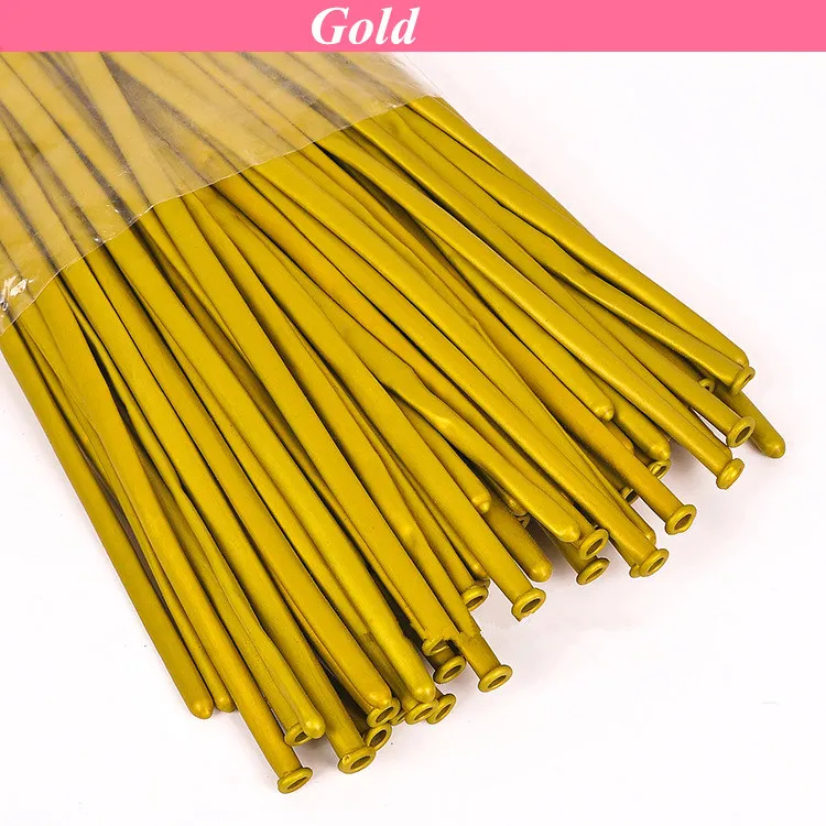 Long Metalic gold 100 шт. металлические воздушные шары Волшебные длинные латексные шары украшения на день рождения для детей и взрослых твист воздушный шар цвета металлик надувной воздушный шар - Цвет: Long Metalic gold