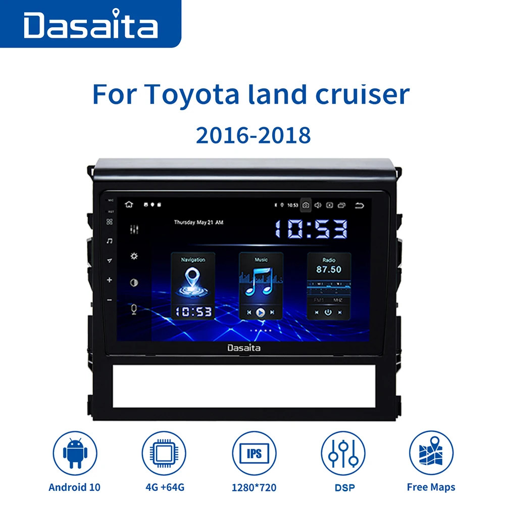 Dasaita 10 2 &quotAndroid 0 автомобильная стереосистема для Toyota Land Cruiser Radio 2016 2017 2018 GPS