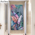 Красочная алмазная живопись с банановыми листьями, полноразмерная вышивка квадратными и круглыми стразами, мозаика-пазл для натюрморта, домашний декор F1052