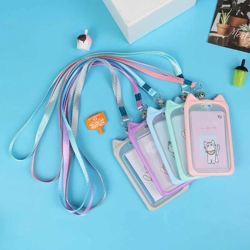 

1PCS Student Nurse Bus Pass Case Bank Credit Card Holder Fashion Lanyard ID Badge Reel Holder Strap Cardholder