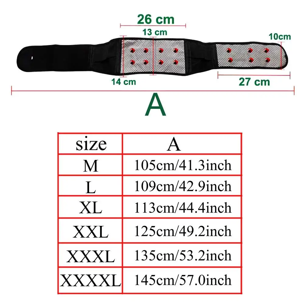 

Adjustable Waist Tourmaline Self Heating Magnetic Therapy Back Waist Support Belt Lumbar Brace Massage Band Health Care