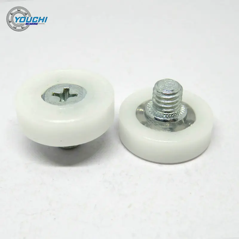 

White POM OD 19mm Desk Office Cabinet Drawer Rollers With M6 Screw DR19-C1-L6W6M6 19x6xM6 Fashion Furniture Guide Roller