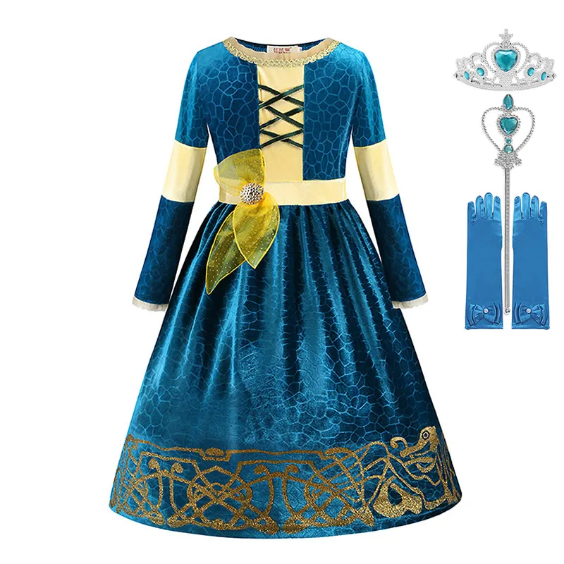 Детские костюмы Merida для девочек одежда ролевых игр с героями мультфильмов
