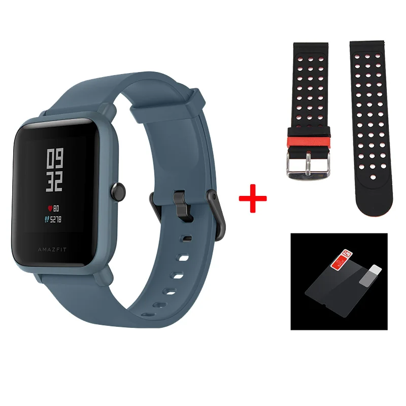 blue and black Английская версия Huami Смарт-часы Amazfit Bip Lite 45 дней Срок службы батареи 3ATM сердечный ритм Amazfit Bip Lite Часы Android iOS - Цвет: blue and black